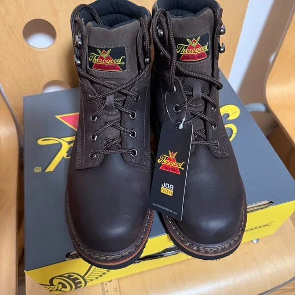 New Thorogood Leather Sport Hiker Steel Toe Work Boots Mens 8.5 Women 10.5 - Picture 6 of 11